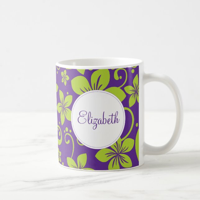 Fleurs tropicales Mug personnalisé (Droite)
