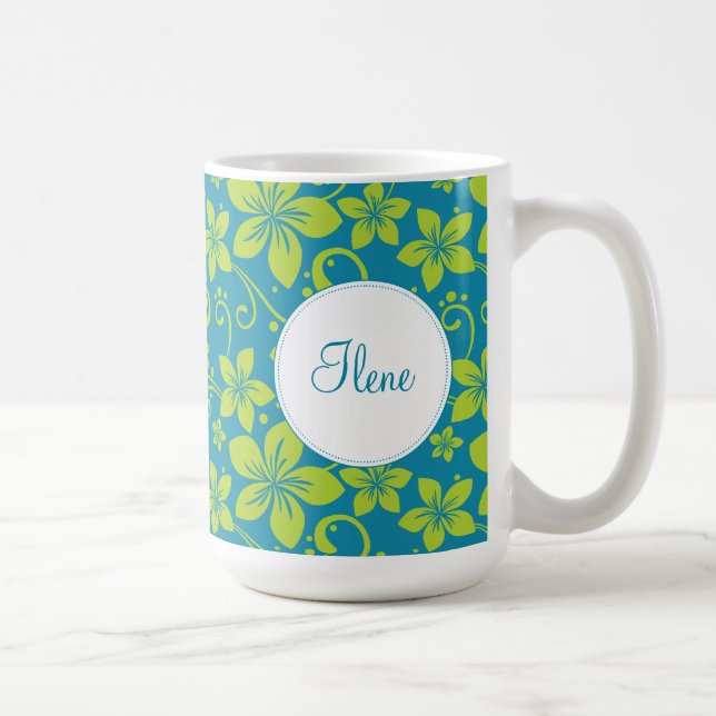 Fleurs tropicales Mug personnalisé (Droite)