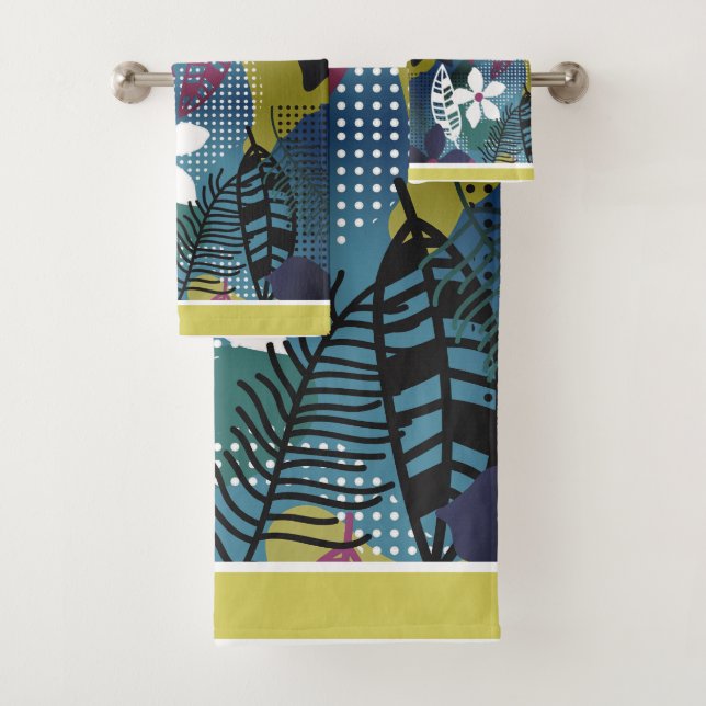 Fleurs tropicales Turquoise, Or, Burgandy, Noir (En situation)