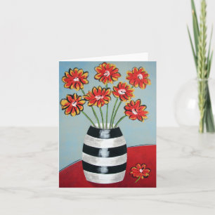 Fleurs und Streifen-Kunst-Karte Karte