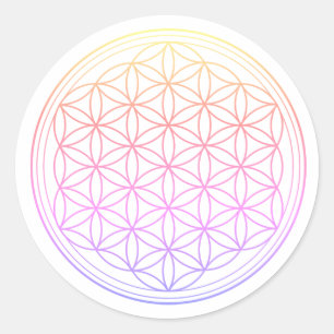 FLEURS UNIQUES DE STICKERS RONDS DE VIE