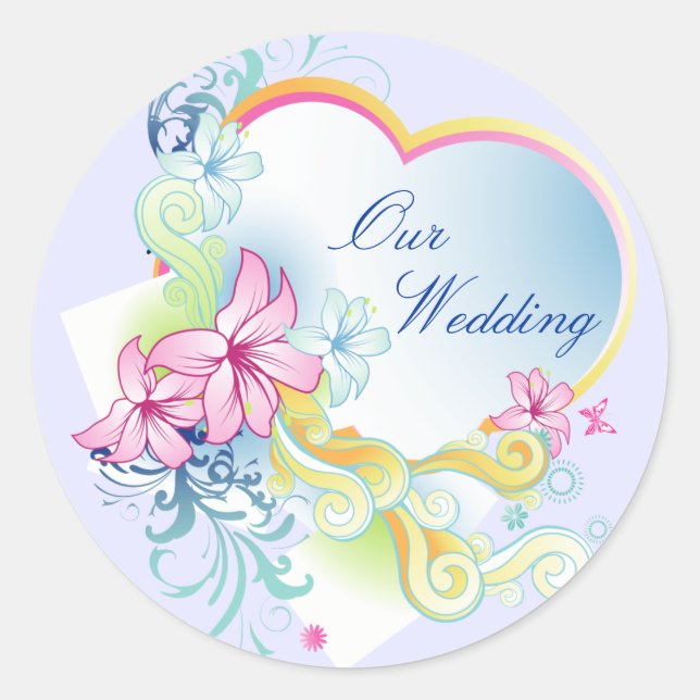 Fleurs Vectorielles Et Sticker Mariage Coeur-Viole (Devant)