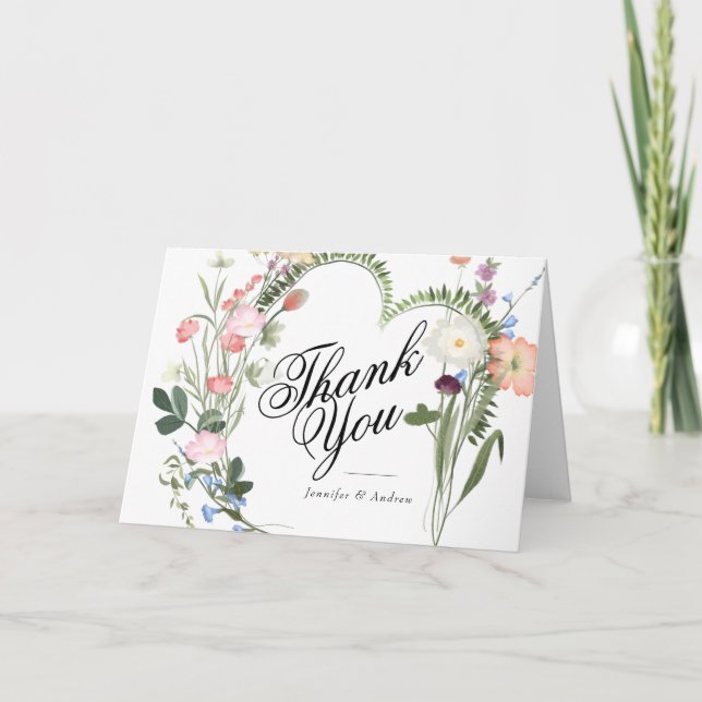Fleurs vertes sauvages | Merci wedding shower (Devant)