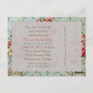 Fleurs victoriennes - Carte postale / RSVP / Invit