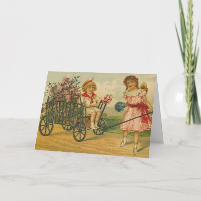 Fleurs victoriennes pour la carte du jour de mère (Devant)