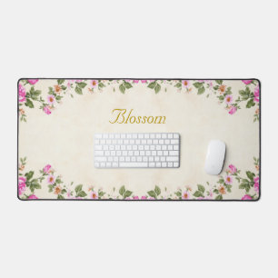 Fleurs Vintage et Écriture Dorée Modifiable