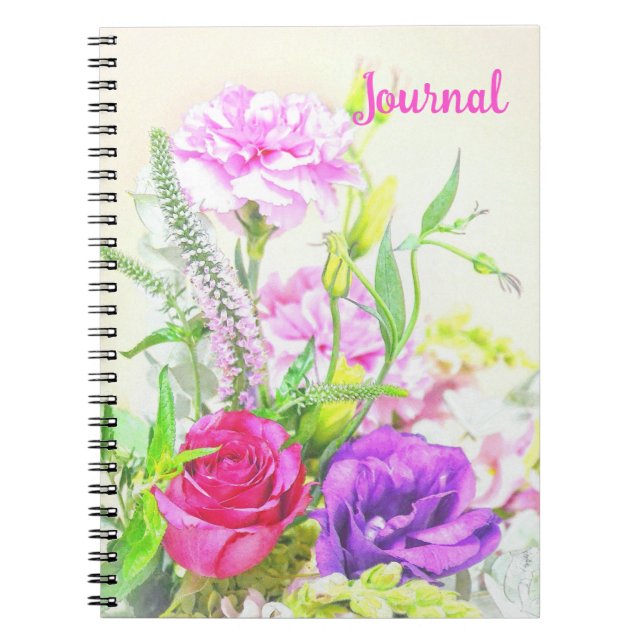 Fleurs Vintage Stye Bouquet Journal Carnet (Devant)