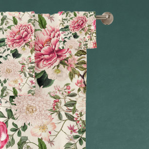 Fleurs vintages du Jardin Botanique Motif Bath Tow