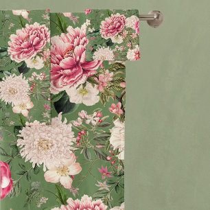 Fleurs vintages du Jardin Botanique Motif Bath Tow