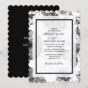 Fleurs Vintages rustiques Invitations de mariage