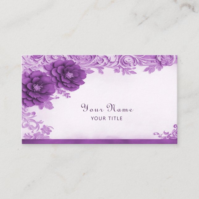 Fleurs violettes Carte de visite florissant (Devant)