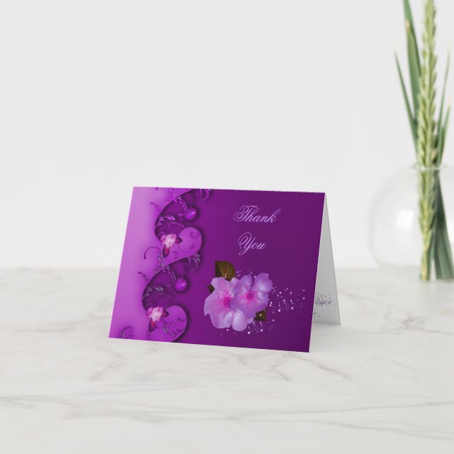 Fleurs violettes cartes de remerciements Lilac (Devant)