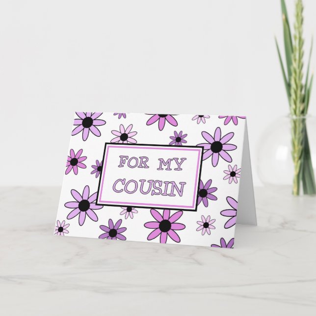 Fleurs violettes Cousin Flower Invitation Card (Devant)