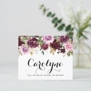 Fleurs violettes deviendrez-vous ma carte d'honneu