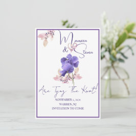Fleurs Violettes Enregistrer La Carte Mariage Date