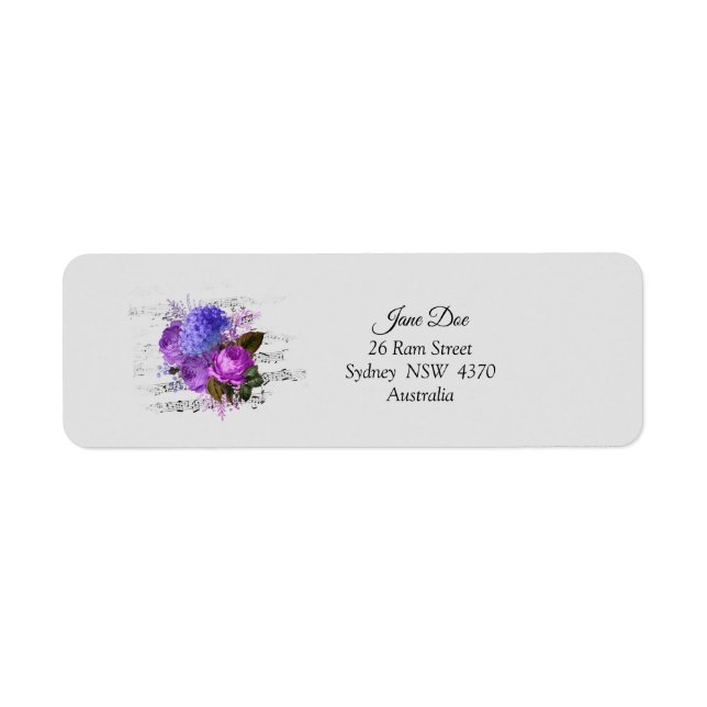 Fleurs violettes Étiquettes de adresse - Personnal (Devant)