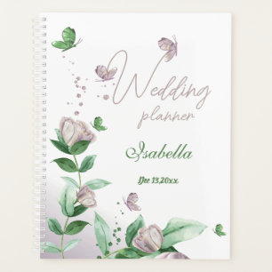 fleurs violettes & papillons verdure mariage