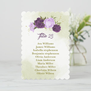 fleurs violettes vert feuille carte de siège