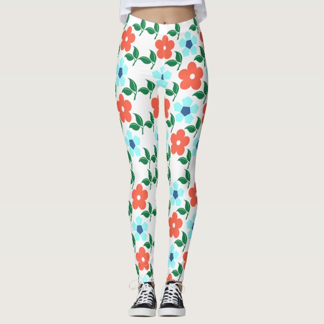 Fleurs vives et Leggings de feuilles (Devant)