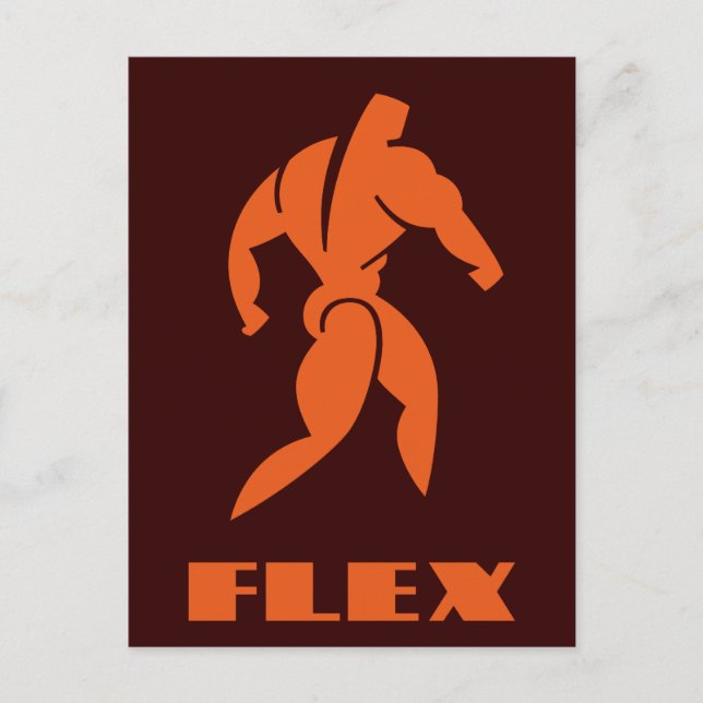 Flex-Bodybuilding Postkarte (Vorderseite)