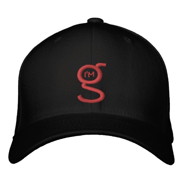 Flex Fit Cap w Red Embroided Logo Bestickte Baseballkappe (Vorderseite)