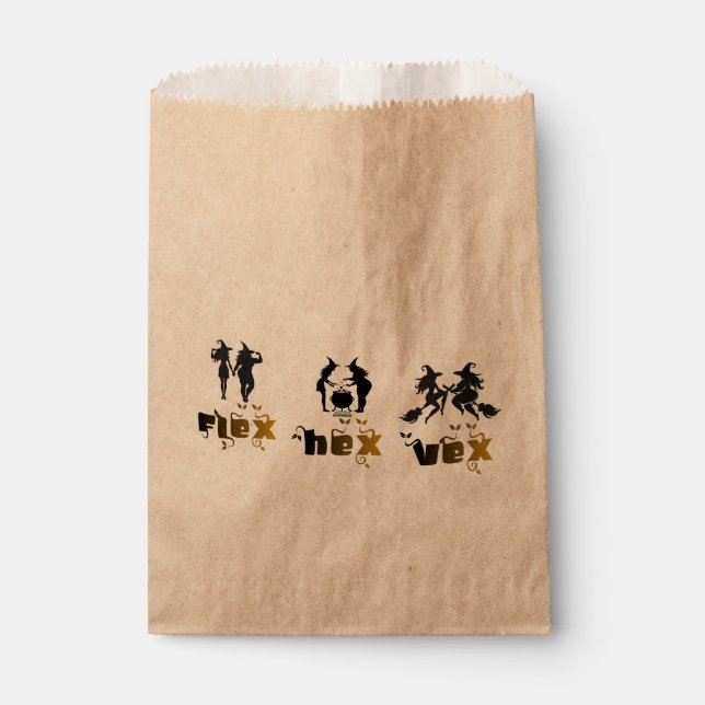 Flex. Hex. Vex. Körperpositiv & Diverse Hexen Geschenktütchen (Vorderseite)