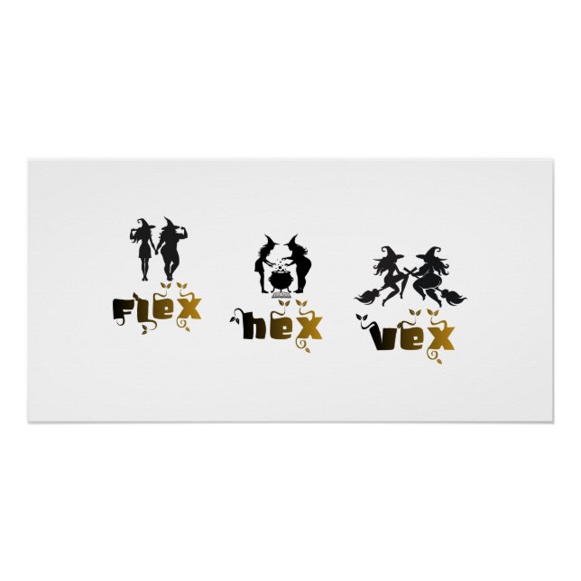 Flex. Hex. Vex. Körperpositiv & Diverse Hexen Poster (Vorderseite)