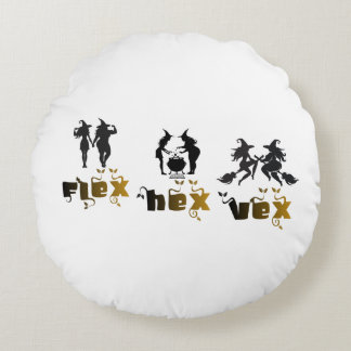 Flex. Hex. Vex. Körperpositiv & Diverse Hexen Rundes Kissen