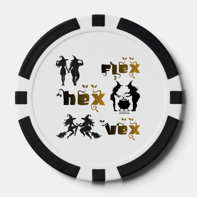 Flex. Hex. Vex. Körperpositive und diverse Hexen Pokerchips (Vorderseite)