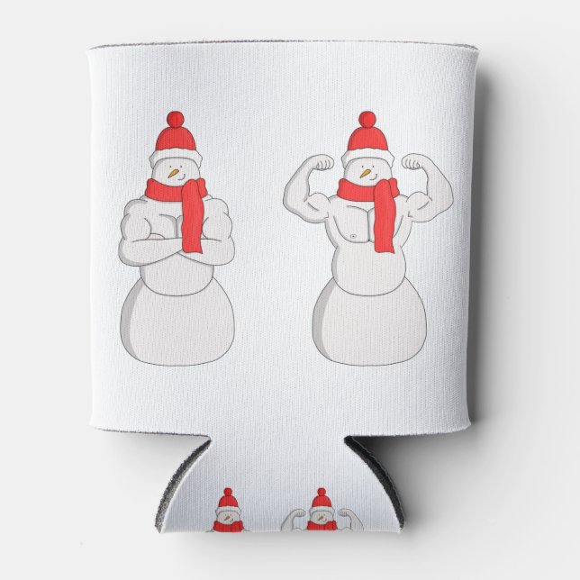 Flex Muscle Snowman Dosenkühler (Vorderseite)