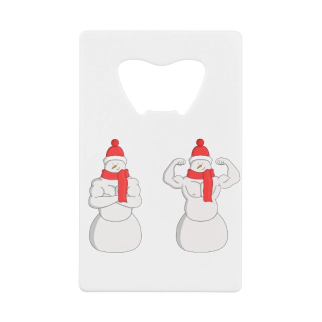 Flex Muscle Snowman Geldbeutel Flaschenöffner (Vorderseite)