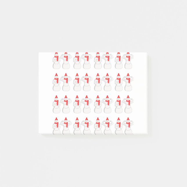 Flex Muscle Snowman Post-it Klebezettel (Vorderseite)