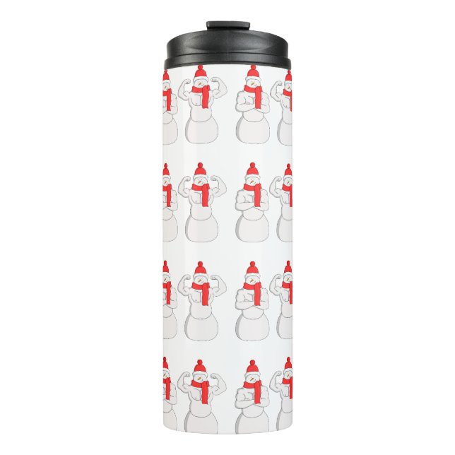 Flex Muscle Snowman Thermosbecher (Vorderseite)