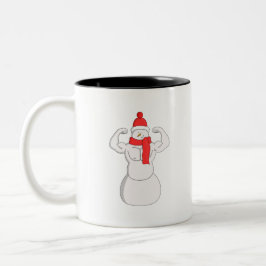 Flex Muscle Snowman Zweifarbige Tasse