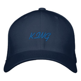 Flexfit Wolle Navy Color King Text Bestickte Baseballkappe