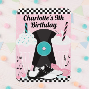 Flexible 1950 Retro Diner Anniversaire Fête Favor Magnet - 
