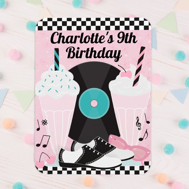Flexible 1950 Retro Diner Anniversaire Fête Favor Magnet -  (Birthday Magnet Favor)