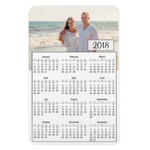 Flexible 2018 Calendrier Personnalisé Couple Photo Magnet