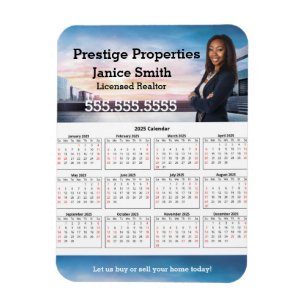 Flexible 2025 Realtor Calendar Refrigerator Magnet