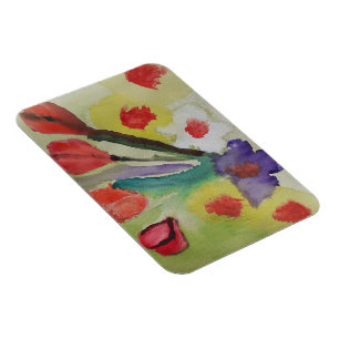 Flexible Abstract Tulips & Spring Flowers Photo Magnet