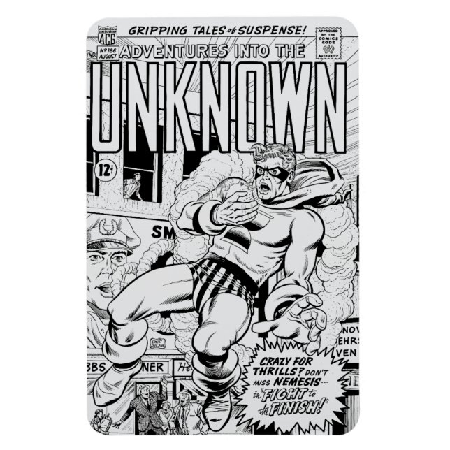 Flexible 'Adventures into the Unknown' Lite Grey Magnet (Vertical)