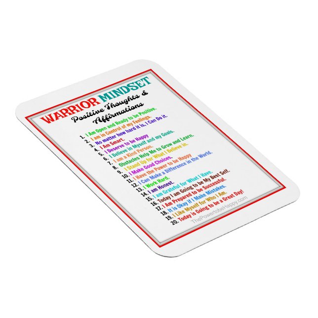 FLEXIBLE AFFIRMATIONS POSITIVES MAGNET D'ESPRIT GUERRIER (Côté Droit)