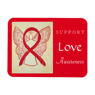 Flexible Aimer Red Awareness Ribbon Angel Custom Magnet