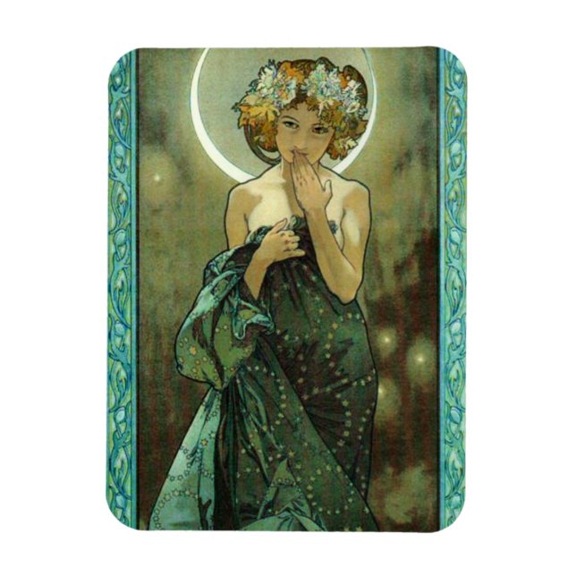 Flexible Alphonse Mucha Clair De Lune Magnet (Vertical)