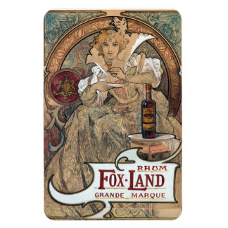 Flexible Alphonse Mucha Rum Magnet