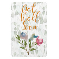 Aquarelle Florale Se Bien Bientôt Magnet Carte