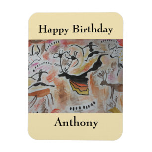 Flexible Art rupestre Magnet d'anniversaire Abstrait