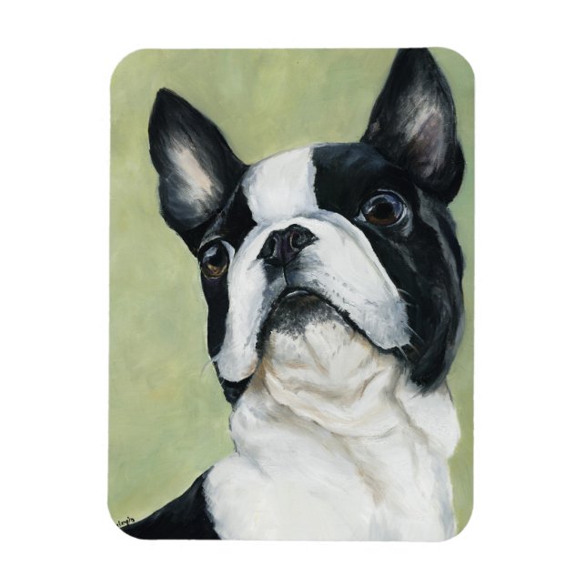 Flexible Boston Terrier Dog Art Magnet (Vertical)