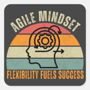 Flexible Brennelemente - Agile Mindset Quote für E Quadratischer Aufkleber