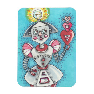 Flexible Bright Idea FILLE ROBOT CŒUR MAGNET *Personnaliser